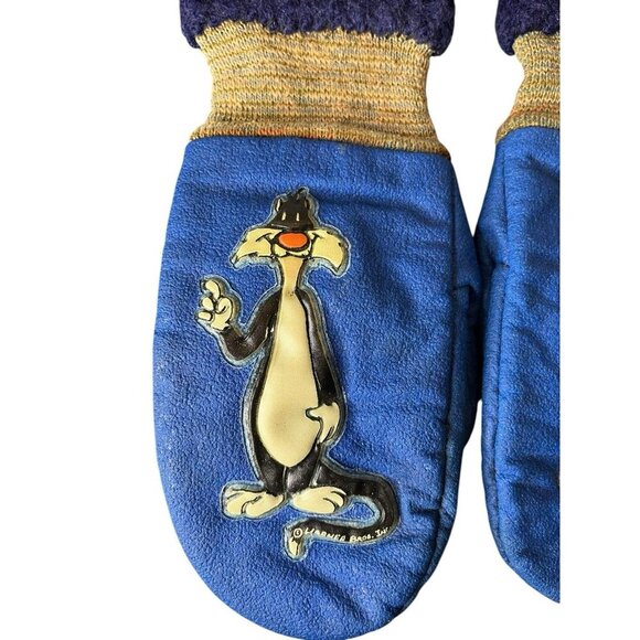 Vintage Sylvester Children's Blue Mittens RARE Warner Brothers Looney Tunes - Picture 4 of 9